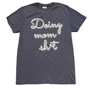 Boutique Graphic TShirt Womens Small Gray Cotton Short Sleeve